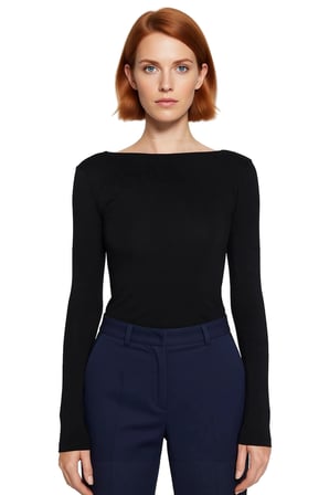Kadın Fitted Kayık Yaka Uzun Kollu Basic Bluz Şık ve Konforlu Günlük Kullanım İçin İdeal İki Renk
