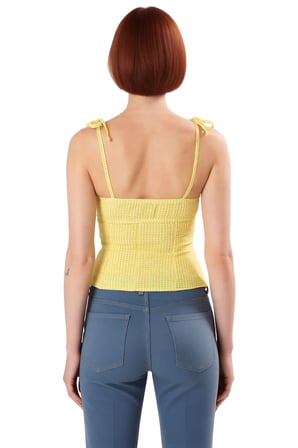 Yazlık Ekose Gofre Dokuma Kolsuz Bluz Rahat Günlük Stil Seçkin Malzeme Premium Kalite