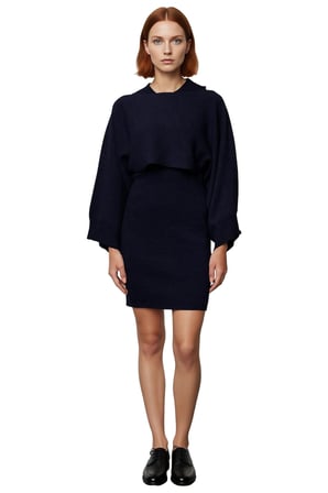 Kadın Triko Bisiklet Yaka Uzun Kollu Bolero Mini Bodycon Elbise Takımı Modern Şıklık Kaliteli