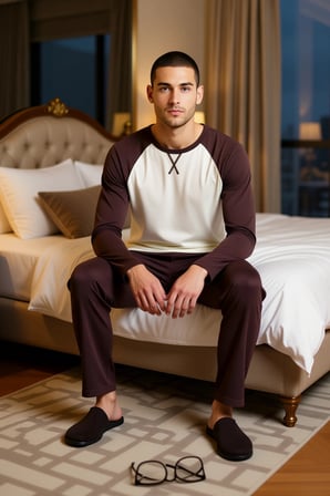 Erkek Bisiklet Yaka Reglan Kol Pijama Takımı Fonksiyonel Dayanıklı Kaliteli Konforlu Rahat