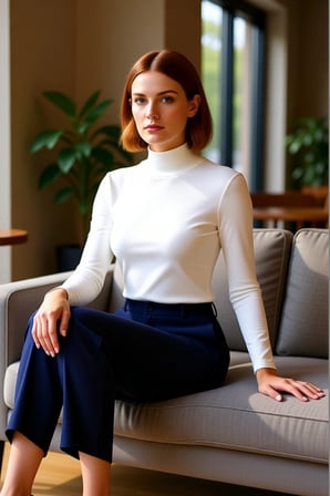 Kadın Fitted Balıkçı Yaka Uzun Kollu Basic Siluet Esnek Örme Bluz Cool & Comfort Tarzıyla Günlük