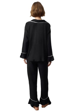 Kadın Viskon Dokuma Gömlek ve Pantolon Pijama Takımı Şık Detaylı Fonksiyonel Dayanıklı Spor