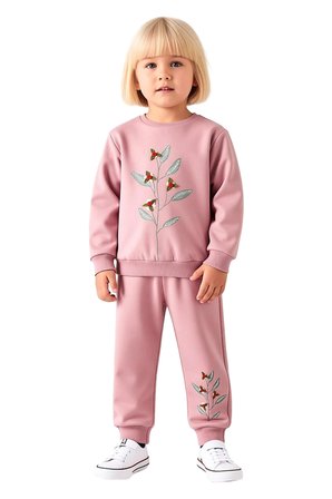 Kız Çocuk Pamuklu Örme Sweatshirt ve Eşofman Altı Takımı Bahar Esintisi Kaliteli Şık Rahat