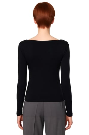 Kadın Gri Kare Yaka Fitted Uzun Kollu Pamuklu Bluz Günlük Kullanım İçin Cool & Comfort Özellikli