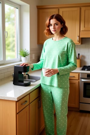 Kadın Kalp ve Puantiye Desenli Pamuklu Pijama Takımı Fonksiyonel Dayanıklı Kaliteli Modern