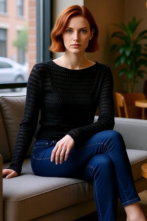 Kadın Dokulu Gofre Esnek Örme Bluz Bisiklet Yaka Uzun Kollu Casual Günlük Kışlık Konforlu Üst
