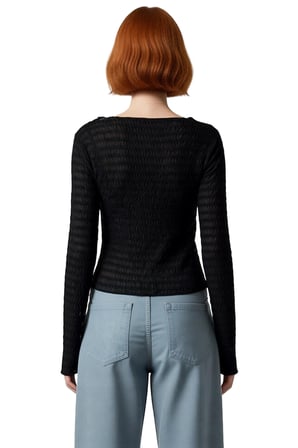 Kadın Dokulu Gofre Esnek Örme Bluz Bisiklet Yaka Uzun Kollu Casual Günlük Kışlık Konforlu Üst