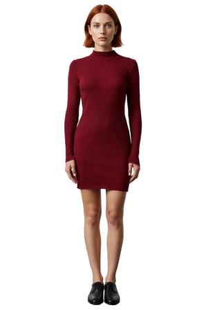 Kadın Bodycon Dik Yaka Uzun Kollu Triko Elbise Kış Sezonu İçin Şık ve Rahat Günlük Giyim Seçeneği
