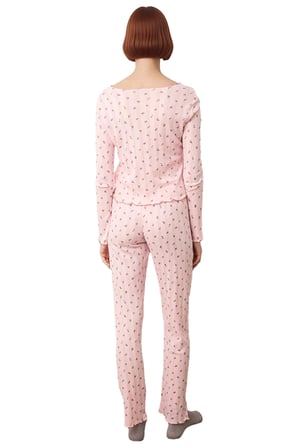 Kadın Çiçekli Fitilli Pijama Takımı Fonksiyonel Dayanıklı Kaliteli Konforlu Estetik Modern
