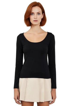 Kadın Fitted Havuz Yaka Uzun Kollu Basic Örme Bluz Mor Renk Günlük Kullanıma Uygun Cool & Comfort