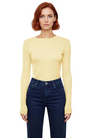 Kadın Pembe Viskon Ribana Dokulu Fitted Bisiklet Yaka Uzun Kollu Crop Bluz Günlük Kullanıma Uygun
