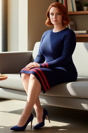 Kadın Bodycon Kesim Fitilli Triko Kazak Elbise Çizgili Detaylı Bisiklet Yaka Uzun Kollu Stil