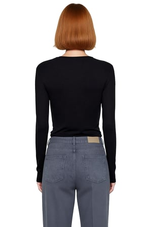 Kadın Pembe Viskon Ribana Dokulu Fitted Bisiklet Yaka Uzun Kollu Crop Bluz Günlük Kullanıma Uygun