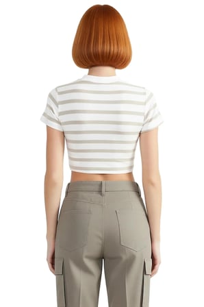 Şık Çizgili Viskoz Crop Bluz Yazlık Rahat Fitted Kalıp Uzun Ömürlü Seçkin Malzeme Trend Tasarım