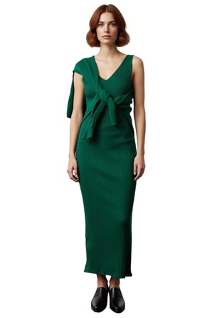 Kadın Bodycon Kesim Midi Triko Elbise Uzun Kollu Uyumlu Kazak İkili Takım Şık Günlük Stile Uygun