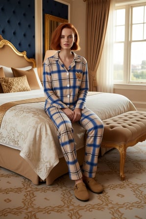 Kadin Ekose Polar Pijama Takımı Kirmizi Detayli Fonksiyonel Dayanıklı Kaliteli Konforlu Şık