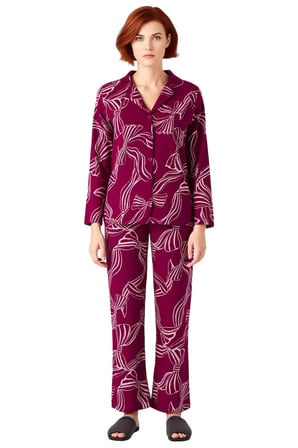 Kadın Viskon Kaplan Desenli Gömlek Yaka Pijama Takımı Fonksiyonel Dayanıklı Kaliteli Rahat