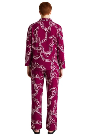 Kadın Viskon Kaplan Desenli Gömlek Yaka Pijama Takımı Fonksiyonel Dayanıklı Kaliteli Rahat
