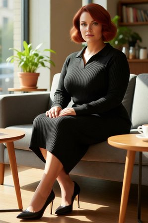 Kadın Polo Yaka Fitilli Bodycon Triko Midi Elbise Uzun Kollu Kış Günlük Şık Akrilik Tasarım