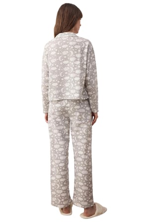 Çiçek Desenli Gömlek Yaka Pijama Takımı Kadın Fonksiyonel Dayanıklı Kaliteli Konforlu Spor