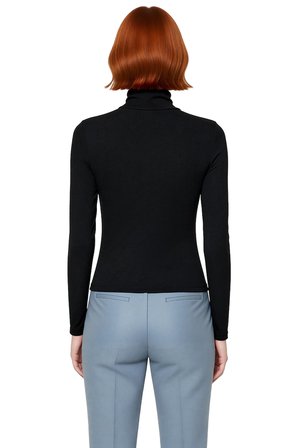 Kadın Fitted Balıkçı Yaka Uzun Kollu Basic Siluet Esnek Örme Bluz Cool & Comfort Tarzıyla Günlük