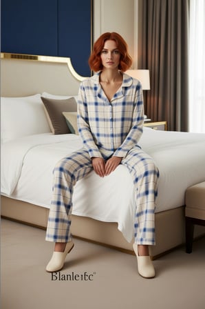 Kadın Ekoseli Viskon Pijama Takımı Fonksiyonel Dayanıklı Kaliteli Konforlu Estetik Premium