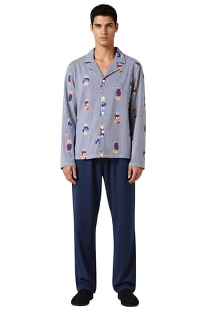 Erkek Ayıcık Desenli Pijama Takımı Fonksiyonel Dayanıklı Kaliteli Konforlu Estetik Premium