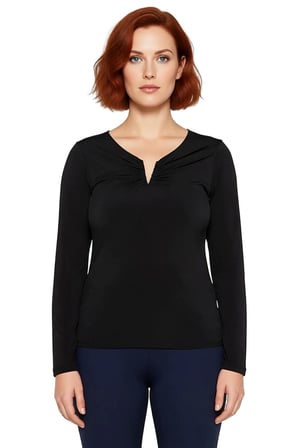 Kadın V Yaka Uzun Kol Sandy Dokuma Polyester Bluz İlkbahar ve Sonbahar Günlük Gündüz Gece Kullanımı