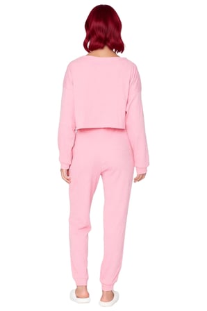 Kadın Nakışlı V Yaka Düşük Kol Örme Pijama Takımı Fonksiyonel Dayanıklı Kaliteli Konforlu Şık