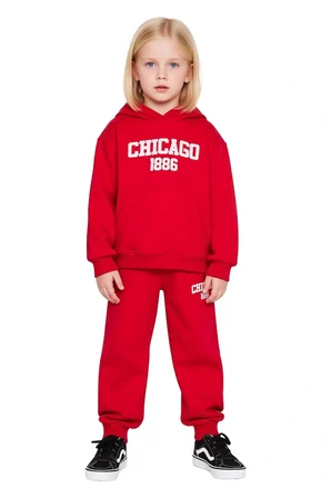 Chicago 1886 Kapüşonlu Oversize Sweatshirt ve Eşofman Altı Takımı Erkek Çocuk Kaliteli Şık
