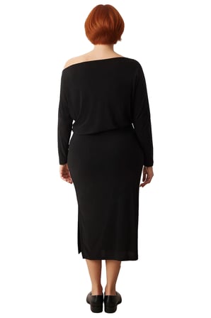 Kadınlar İçin Bodycon Kalıp Asimetrik Yaka Uzun Kol Düz Örme Midi Maxi Elbise Kış Şıklığı Ve Konforu