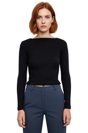 Kadın Fitted Örme Bluz Kayık Yaka Düşük Kol Günlük Kullanıma Uygun Uzun Kollu Ürün Kaliteli