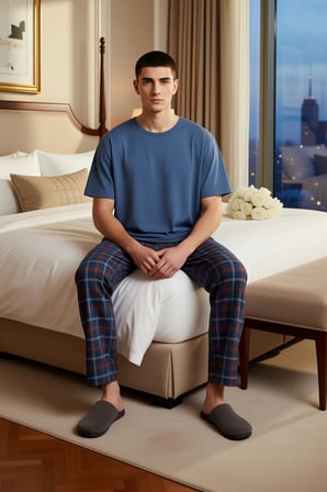 Erkek Kiremit Ekose Pijama Takımı Fonksiyonel Dayanıklı Kaliteli Konforlu Estetik Premium Şık