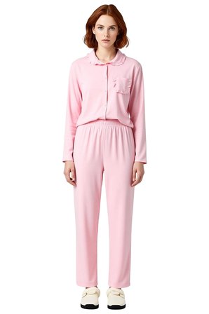 Kadın Fırfırlı Cep Detaylı Viskon Dokuma Pijama Takımı Fonksiyonel Dayanıklı Kaliteli Spor