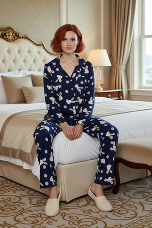 Kadın Viskon Tavşan Desenli Gömlek Pantolon Pijama Takımı Fonksiyonel Dayanıklı Kaliteli Şık