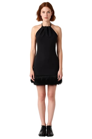 Kadın Siyah Halter Yaka Bodycon Kısa Elbise Otriş Detaylı Özel Davetler İçin Şık Ve Modern Seçim