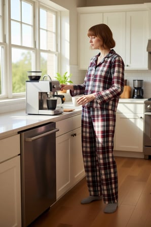 Kadın Ekose Flanel Pijama Takımı Gömlek Yaka Uzun Kollu Fonksiyonel Dayanıklı Kaliteli Şık