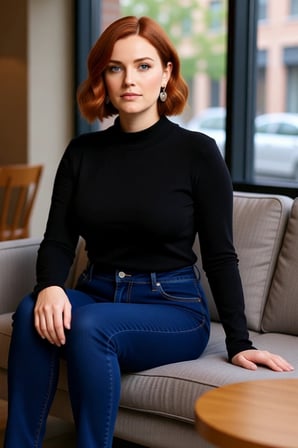 Kadın Kahverengi Dik Yaka Vücuda Oturan Fitilli Örme Bodycone Bluz Büyük Beden Günlük Konforlu