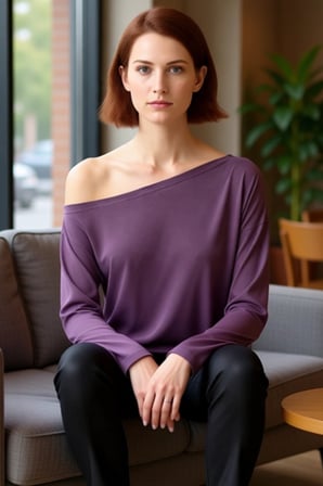 Kadın Regular Kalıp Düşük Kol Kayık Yaka Modal Kumaş Bluz Günlük Kullanım İçin İdeal Ve Şık Bir