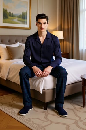 Erkek Ekose Desenli Regular Fit Pijama Takımı Fonksiyonel Dayanıklı Kaliteli Konforlu Spor