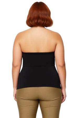 Kadın Straplez Yaka Bodycone Siluetli Polyester Karışımlı Günlük Kullanım Krep Örme Bluz