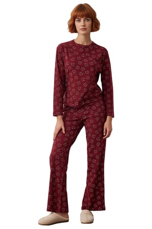 Kadın Ayıcıklı Pamuklu Pijama Takımı Fonksiyonel Dayanıklı Kaliteli Konforlu Estetik Rahat