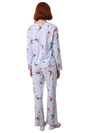 Kadın Kayakçı Desenli Pijama Takımı Fonksiyonel Dayanıklı Kaliteli Konforlu Estetik Modern