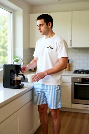 Erkek Çizgili Pijama Takımı Bisiklet Yaka Kısa Kollu Fonksiyonel Dayanıklı Kaliteli Modern