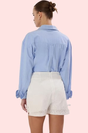Kadın Moda Brode Dokuma Geniş Paça Kısa Şort Yüksek Bel Yazlık Günlük Kullanım Kaliteli Malzeme