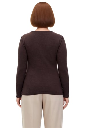Kadın Asimetrik Kesim İnce Triko Bluz Bağlama Detaylı Bisiklet Yaka Uzun Kollu Kaliteli