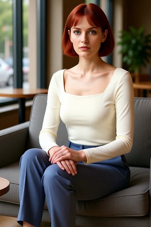 Kadın Gri Kare Yaka Fitted Uzun Kollu Pamuklu Bluz Günlük Kullanım İçin Cool & Comfort Özellikli