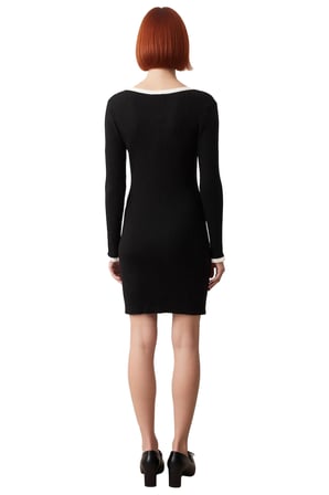 Kadın Bodycon Kesim Bisiklet Yaka Uzun Kollu Triko Mini Elbise Şık Ve Rahat Tarz Sunar Kaliteli