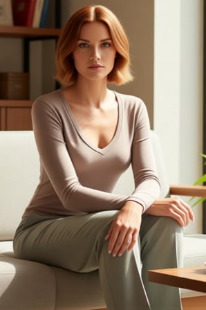 Kadın V Yaka Uzun Kollu Esnek Örme Üst Günlük Kullanım İçin İdeal Kaliteli Şık Rahat Modern