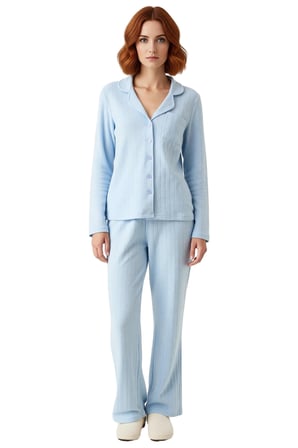 Kadın Fitilli Gömlek Pantolon Pijama Takımı Fonksiyonel Dayanıklı Kaliteli Konforlu Modern